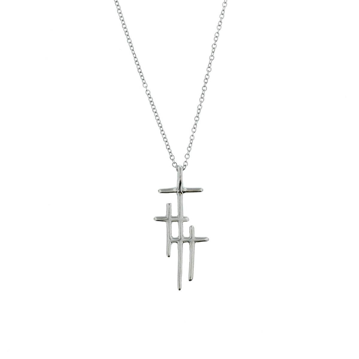 Hope in Christ Three Cross Silver Necklace | The Catholic Company®