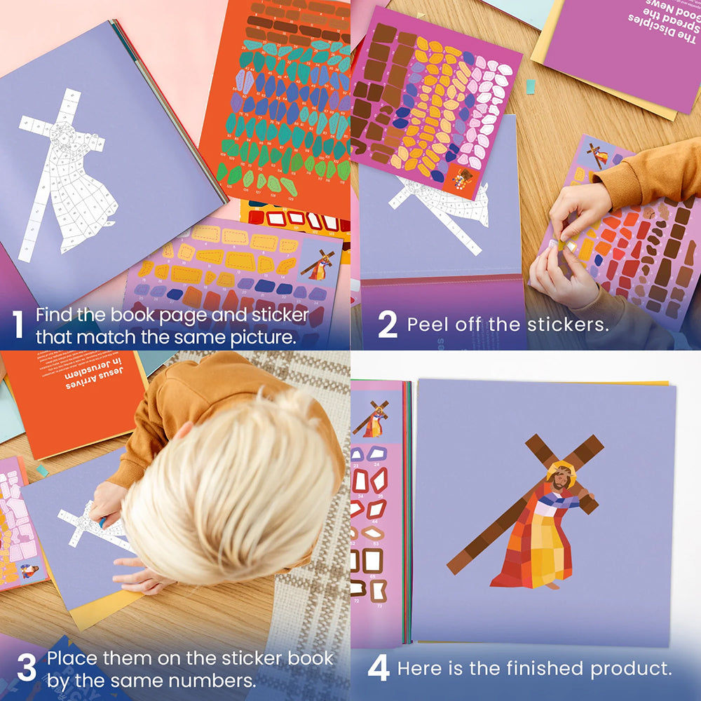 Pray by Sticker: Story of the Cross Sticker Book