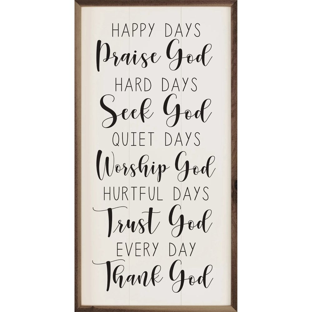 Praise Seek Worship Trust Thank God Framed Art