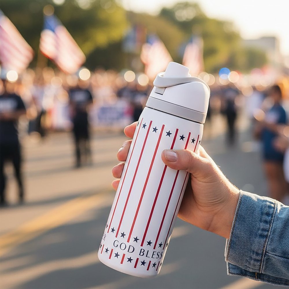 Personalized God Bless America Water Bottle