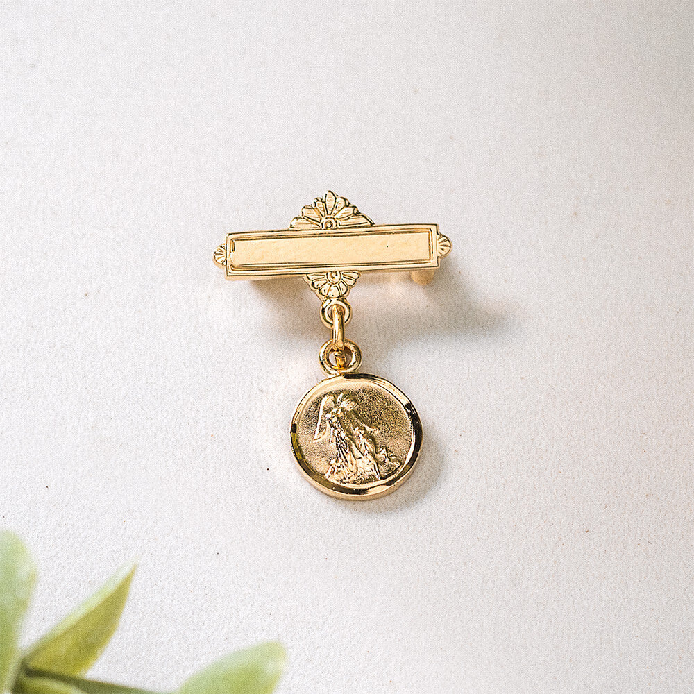 Gold Over Sterling Silver Guardian Angel Baby Pin