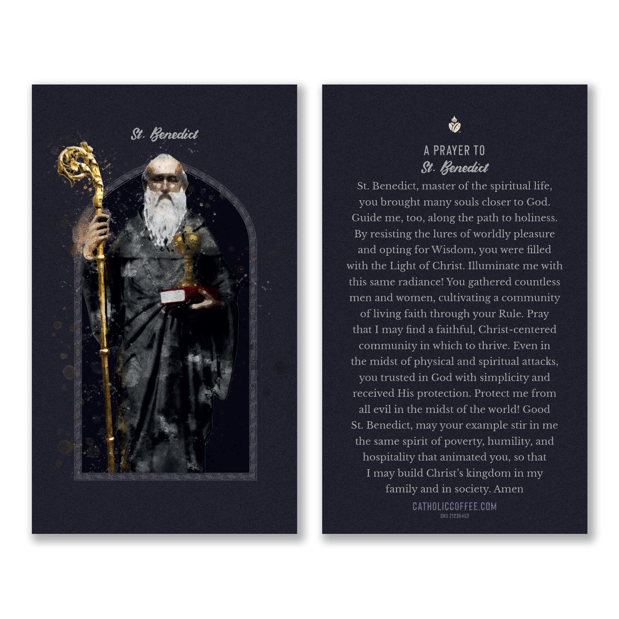 St Benedict Prayer Card - Pack of 3