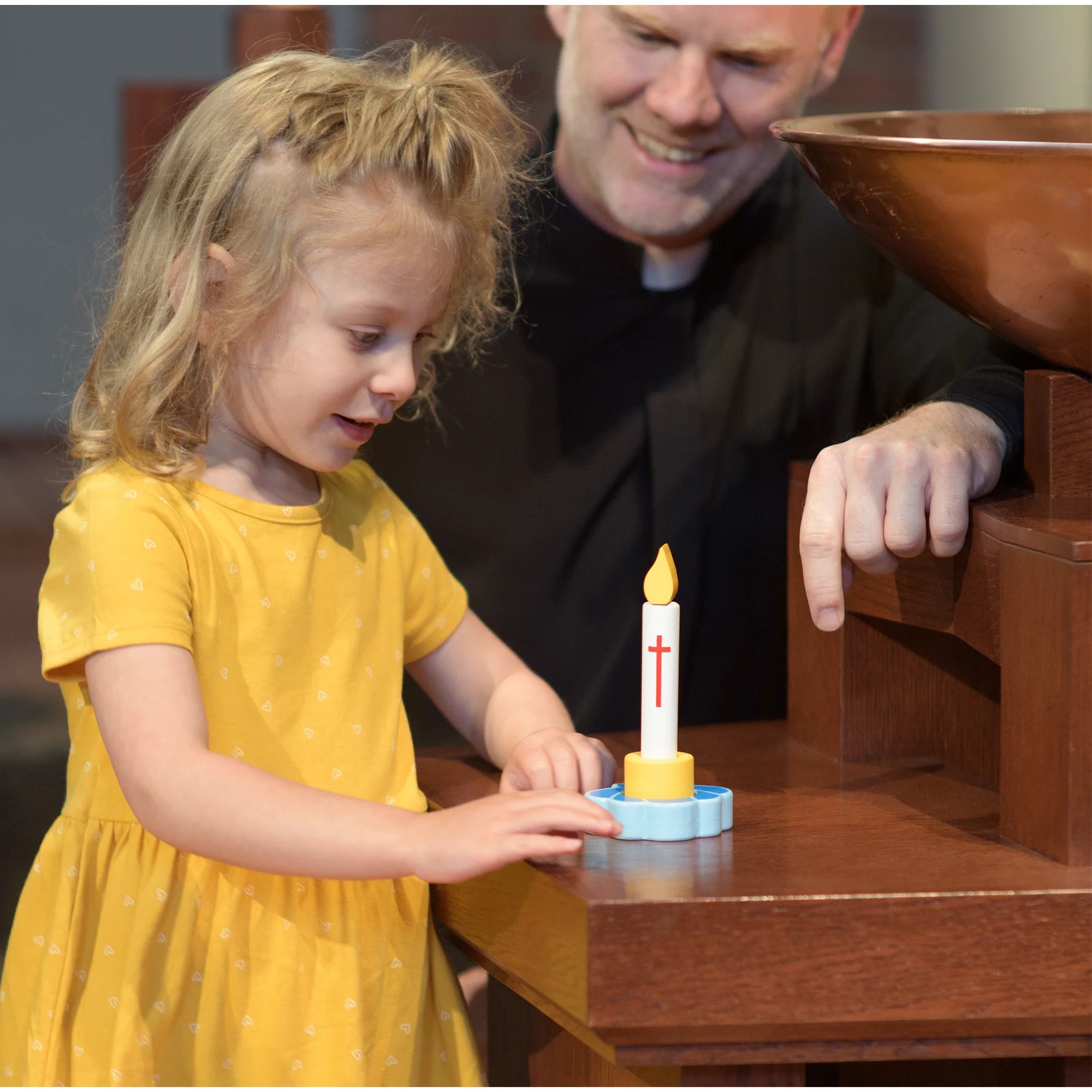 Kids Wooden Baptism Candle