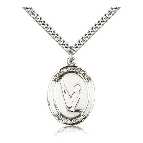Sterling Silver St. Sebastian Pendant w/ chain-Gymnastics
