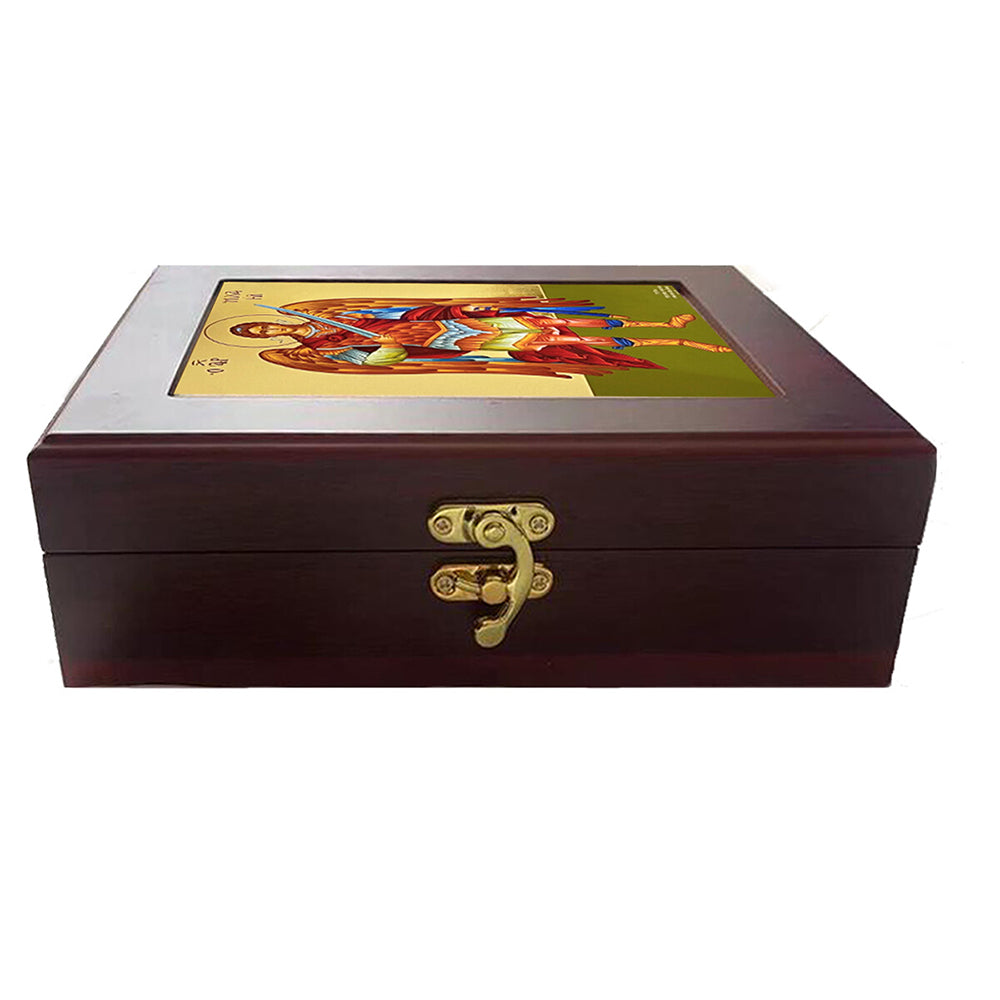 St. Michael Icon Ornate Rosary or Keepsake Box