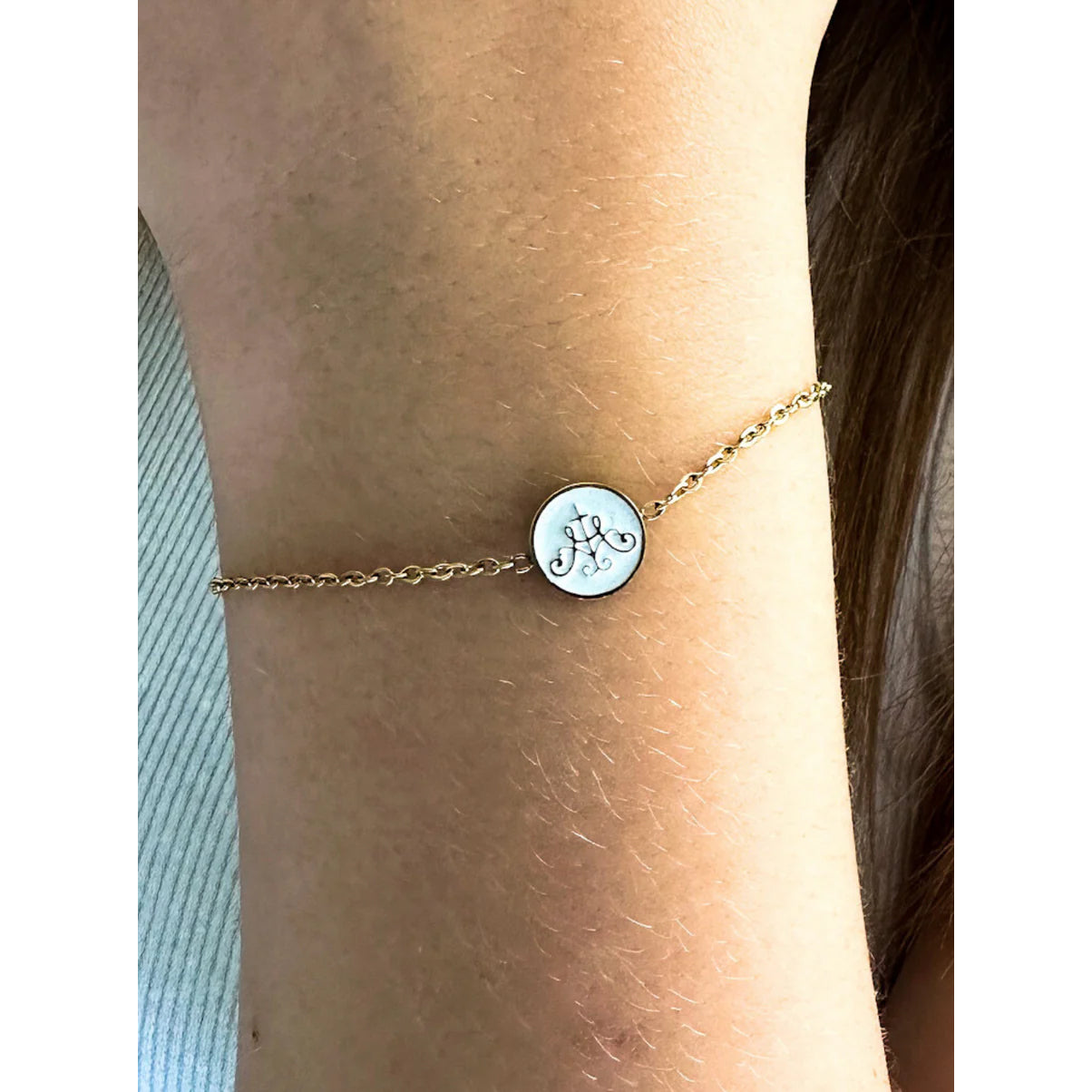 Ave Maria Chain Link Bracelet