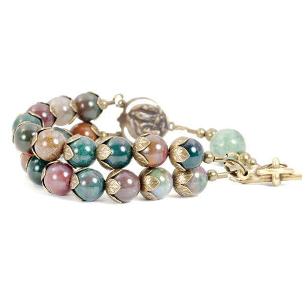 Jasper & Bronze Lourdes Bracelet