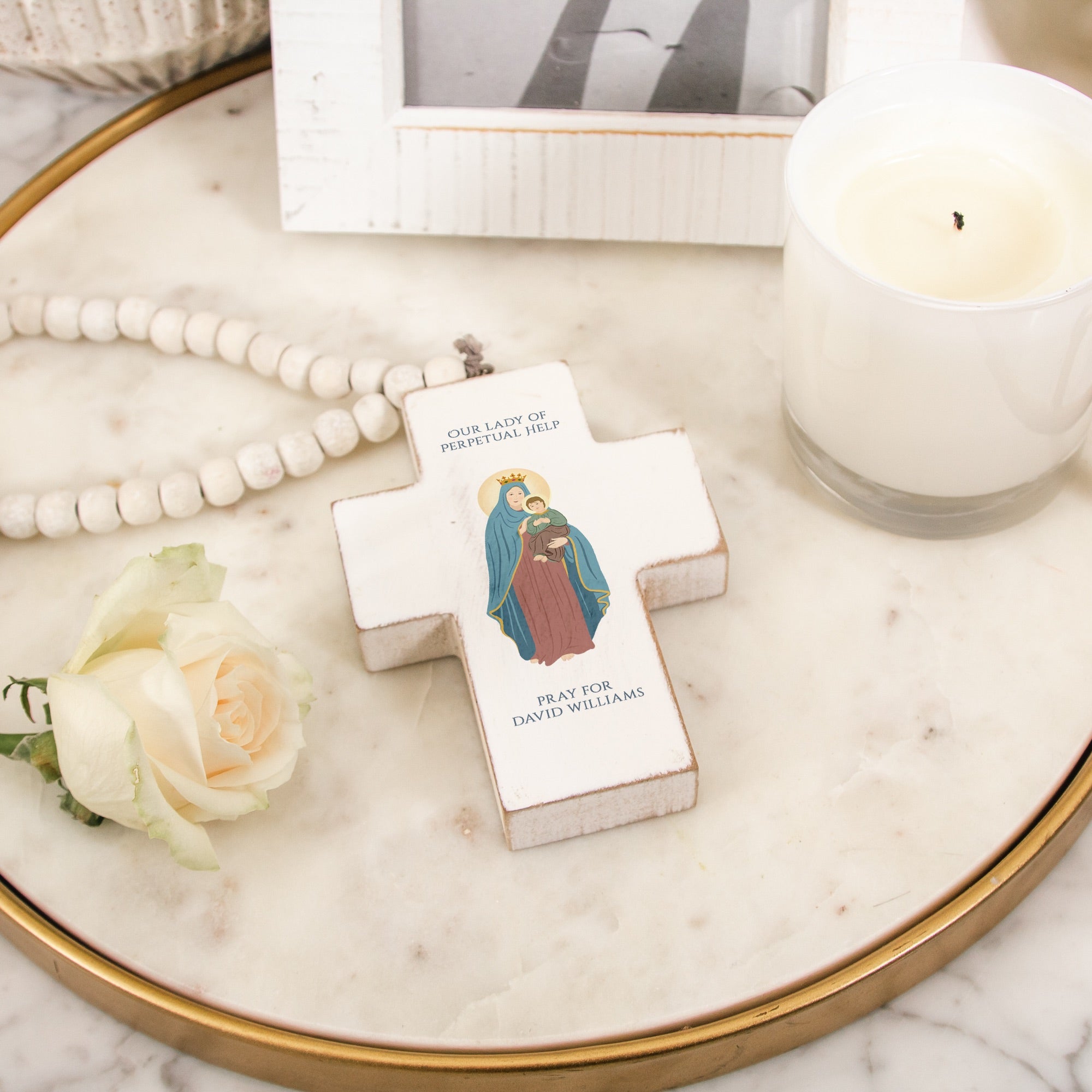 Personalized Our Lady of Perpetual Help Hanging Cross