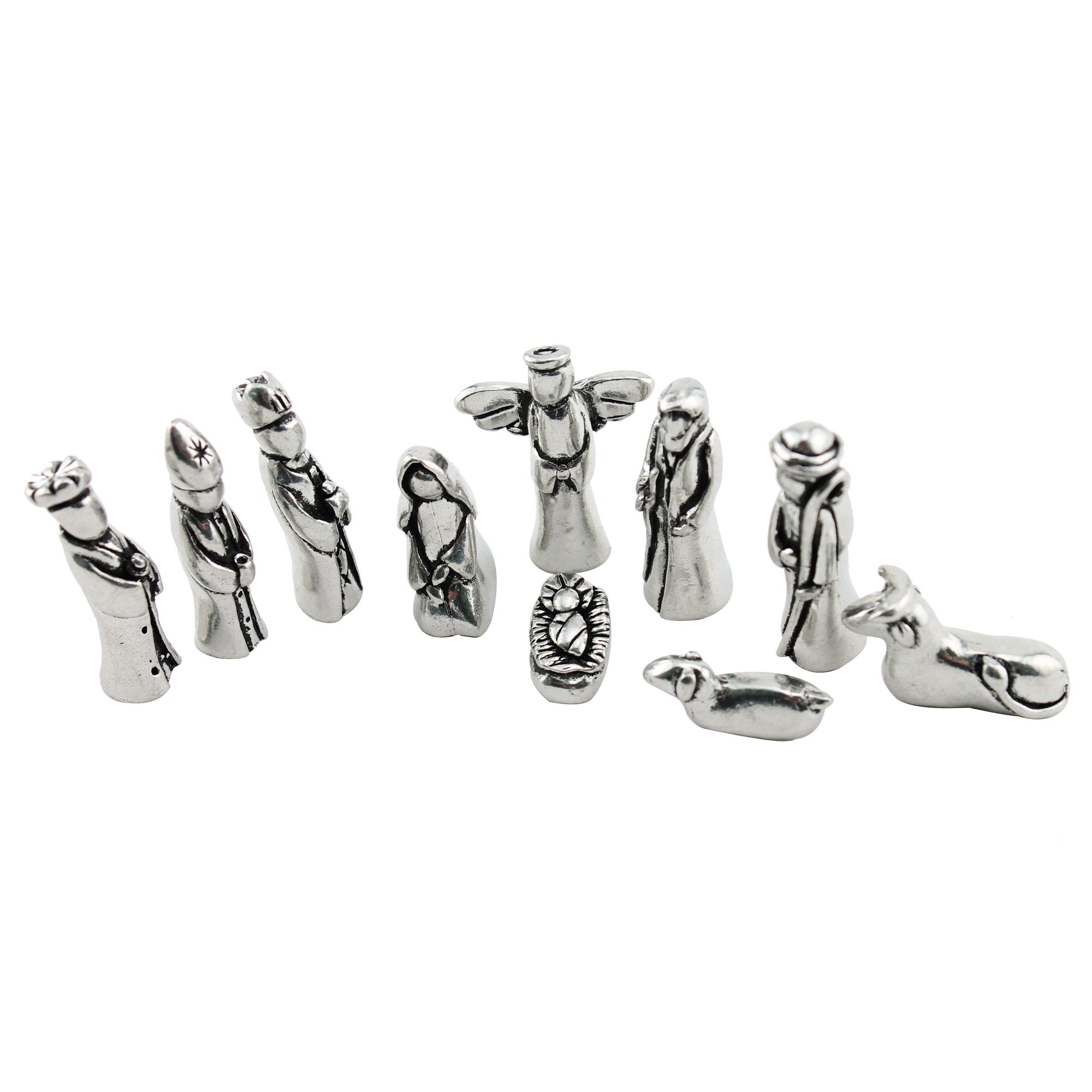 Personalized Shepherds Keepsake Box w/ Pewter Nativity Figures Gift Set