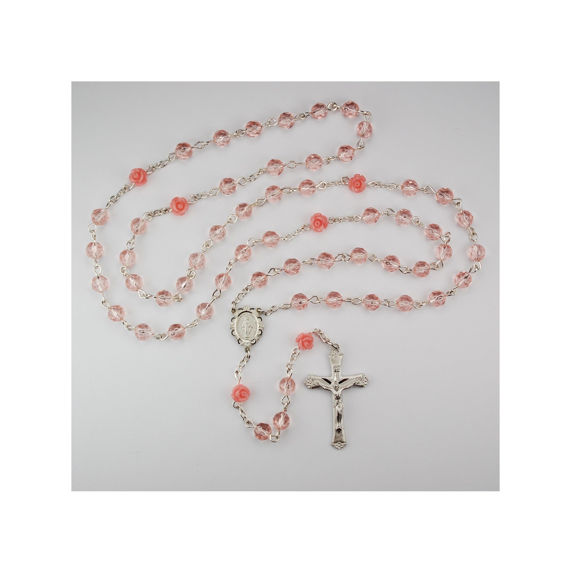 Rosebud & Pink Crystal Rosary