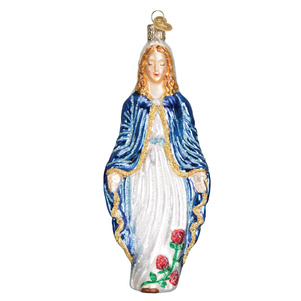 Old World Christmas Virgin Mary Blown Glass Ornament