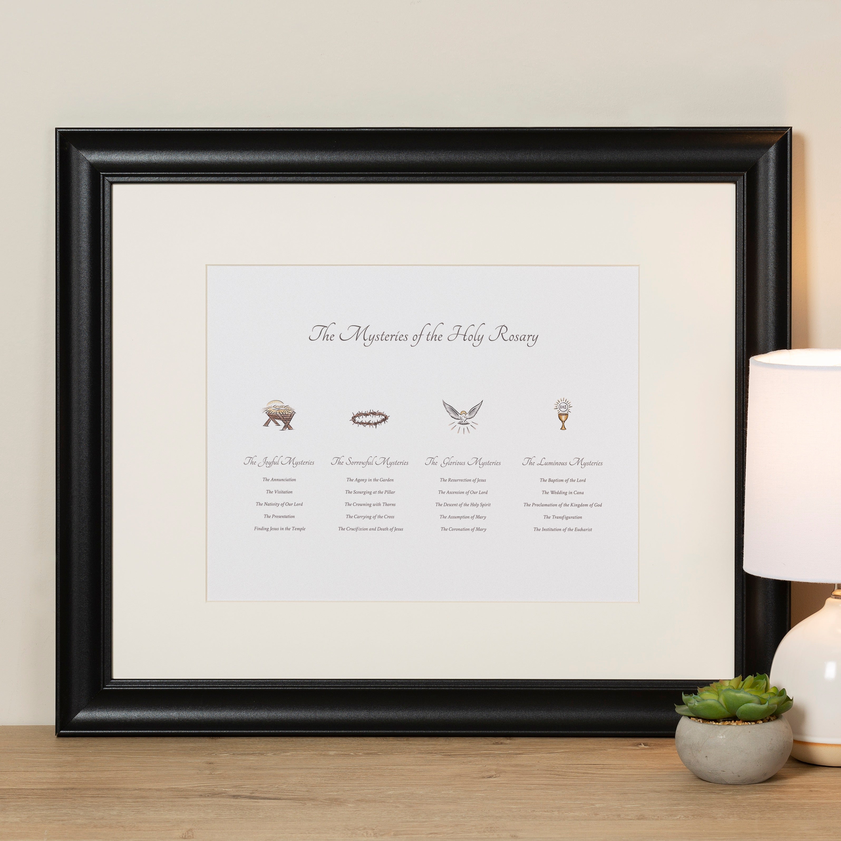 Mysteries of the Rosary Framed Print - 16x20