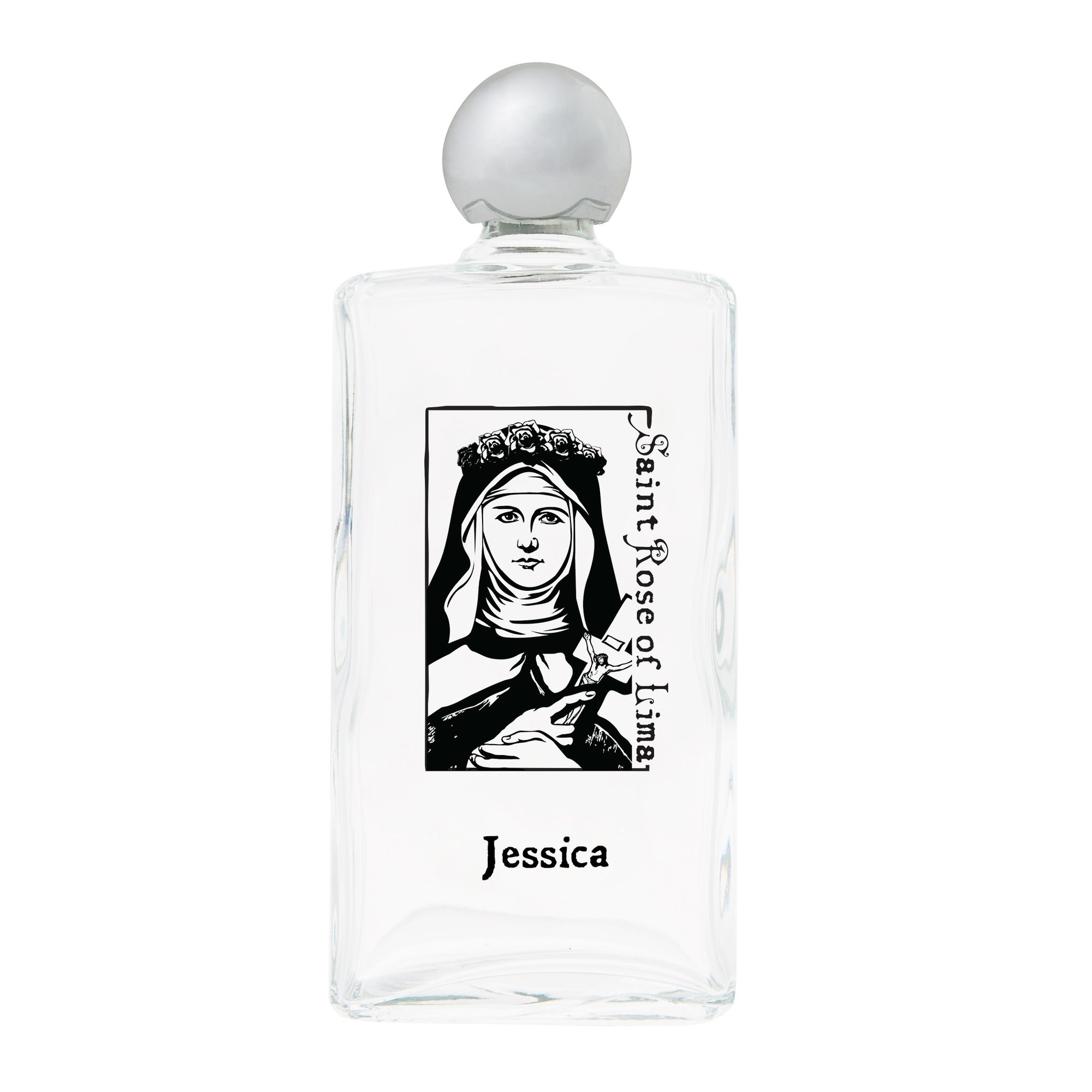Personalized St. Rose of Lima Holy Water Bottle