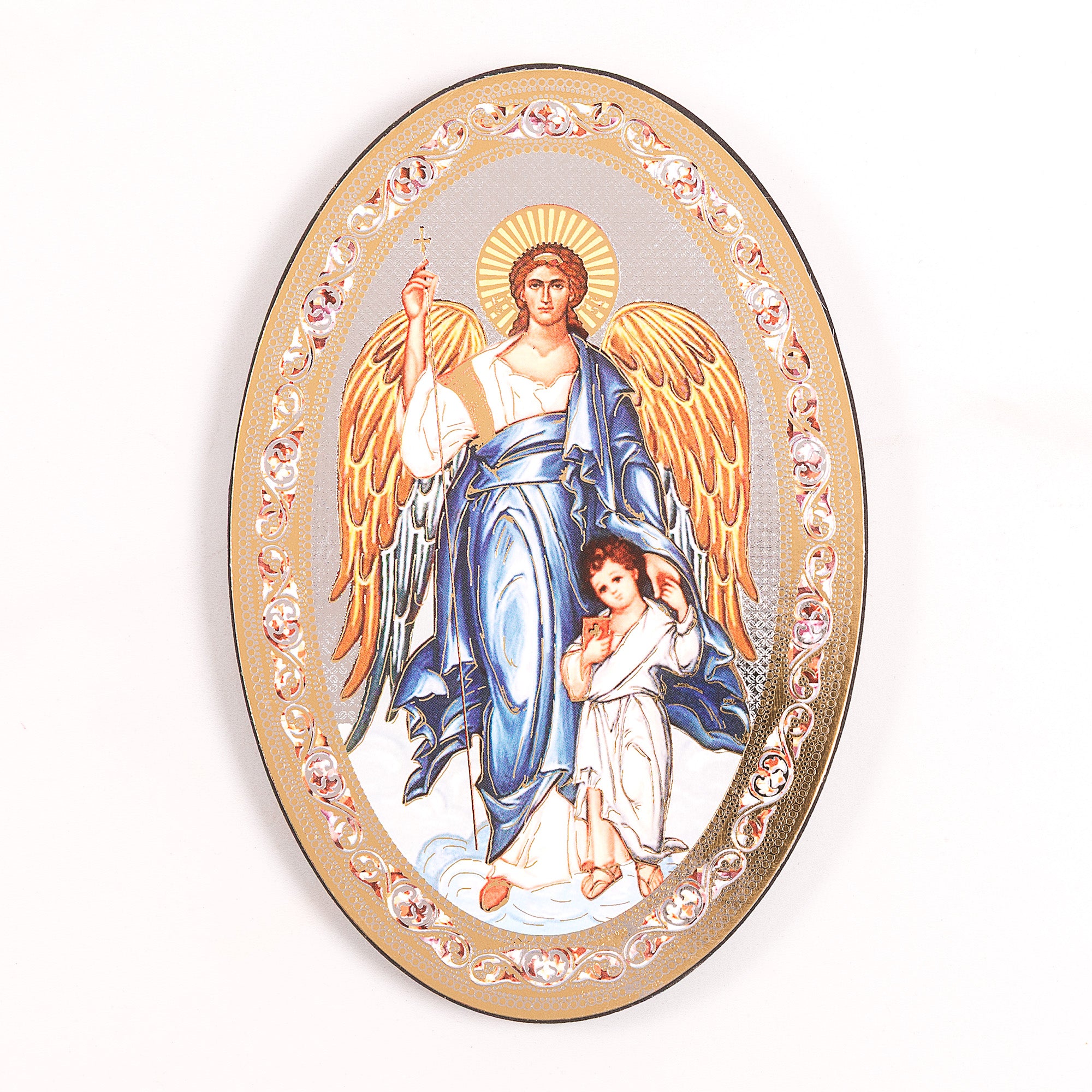 Oval Guardian Angel Icon Plaque - 7"