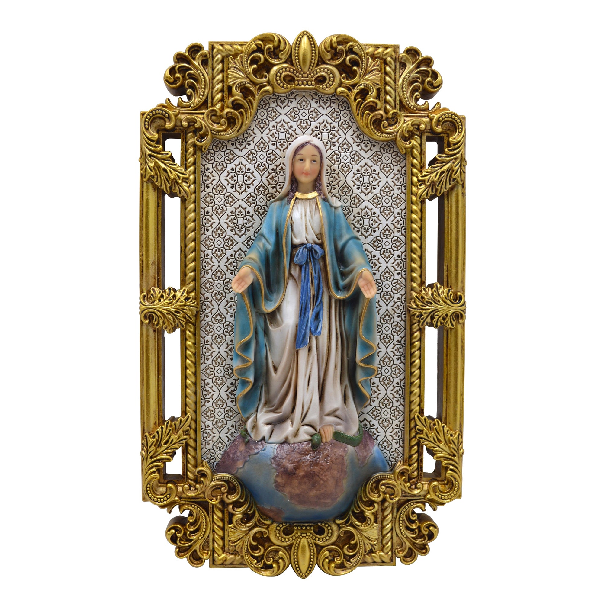 Our Lady of Grace Ornate Medallion Wall Plaque