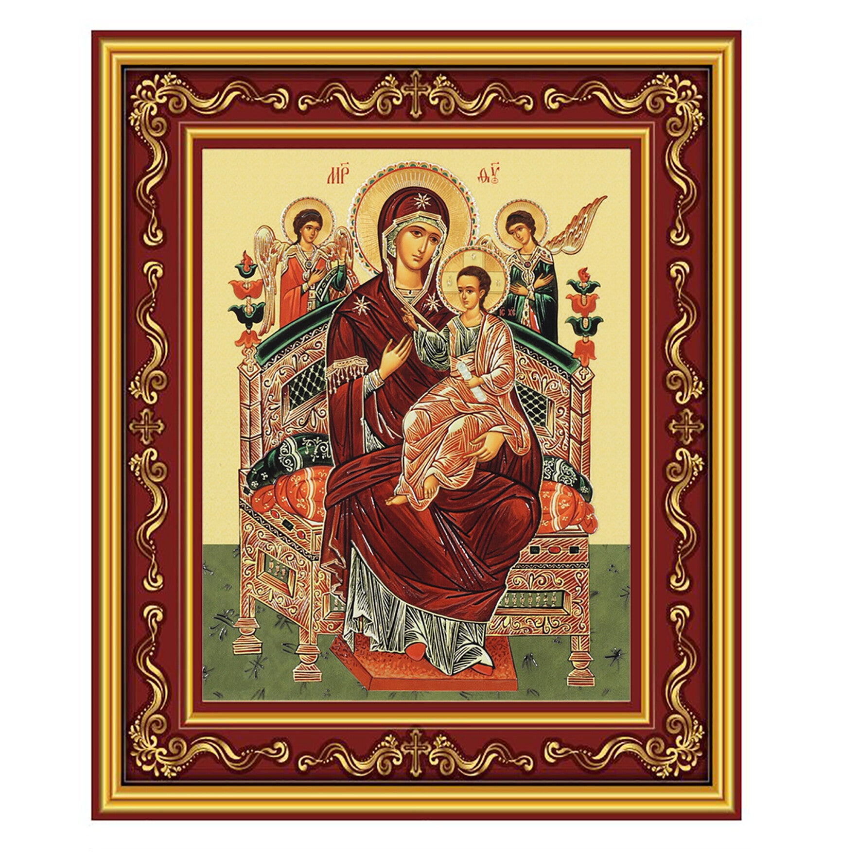 Gilded Virgin Mary Queen of All Icon - 5.5"