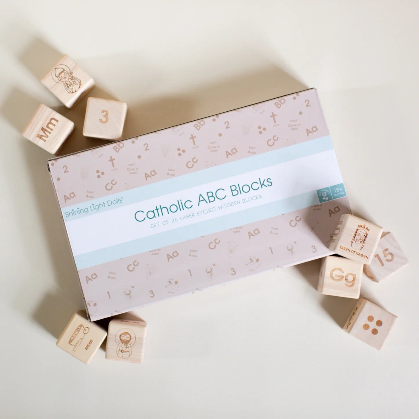 ABC Catholic Wooden Alphabet Blocks