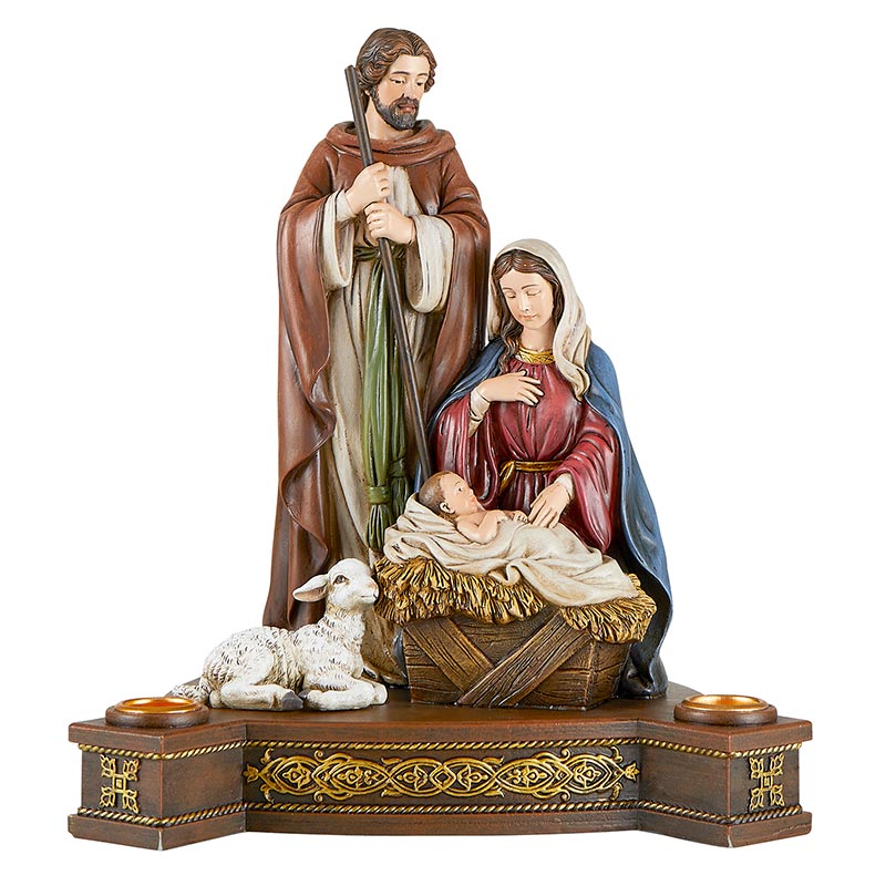 Holy Family in Adoration Advent Candleholder