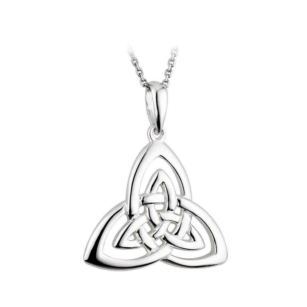 Silver Double Trinity Knot Necklace