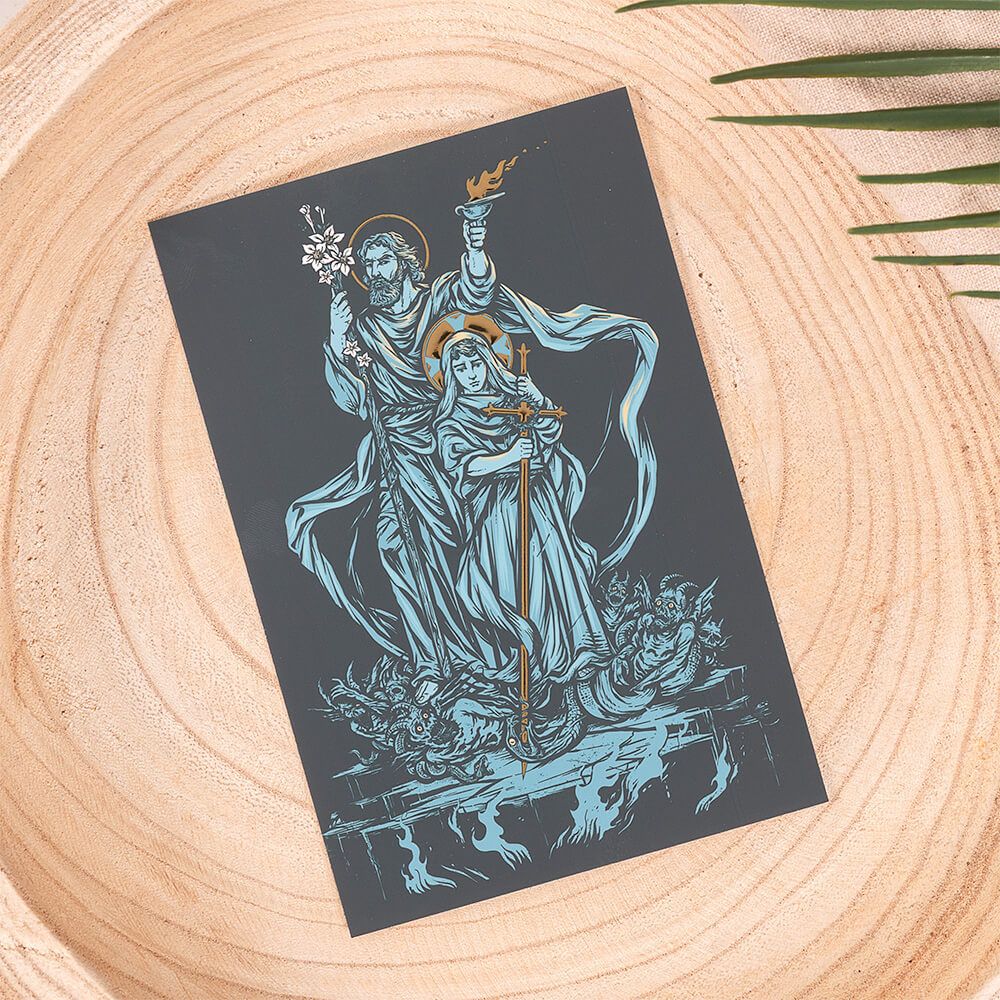 St. Joseph Terror of Demons Gold Foiled Prayer Card