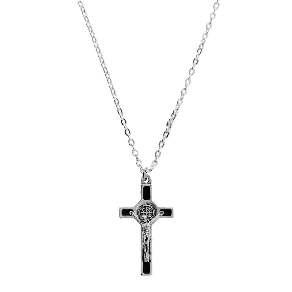 Black St. Benedict Cross w/ chain
