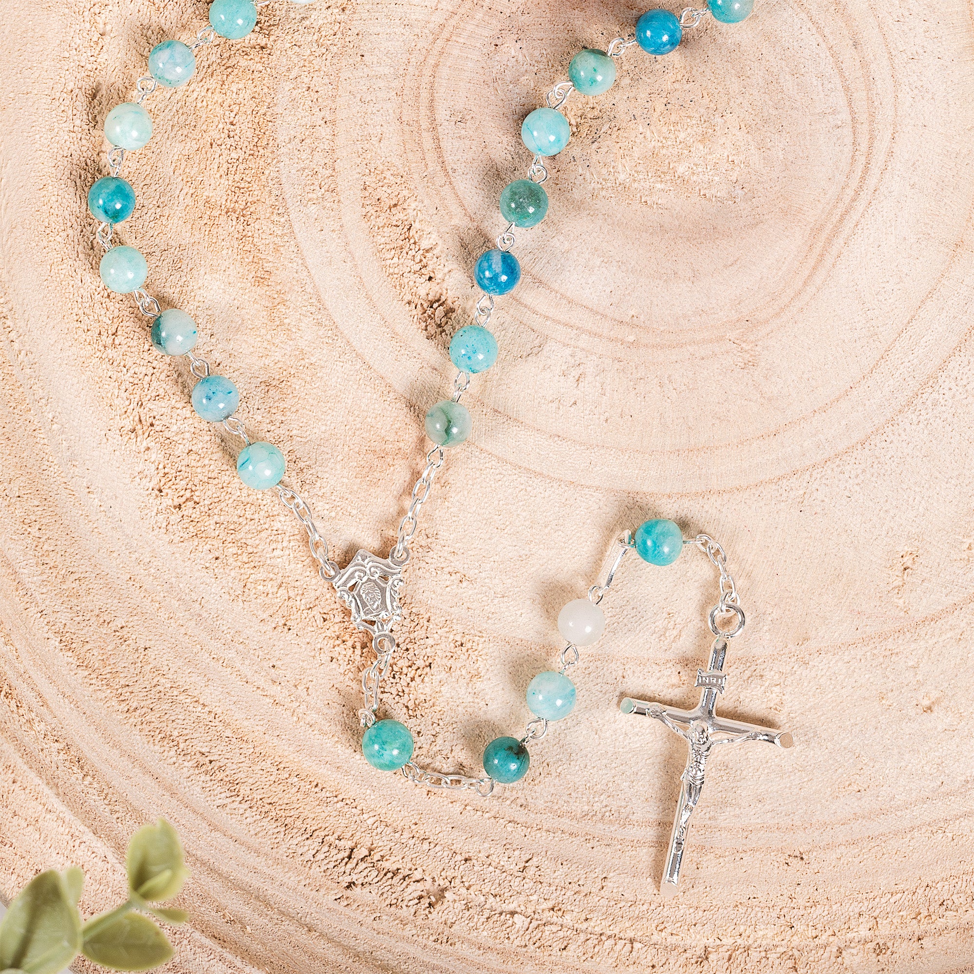 Italian Aqua Hemimorfite Rosary