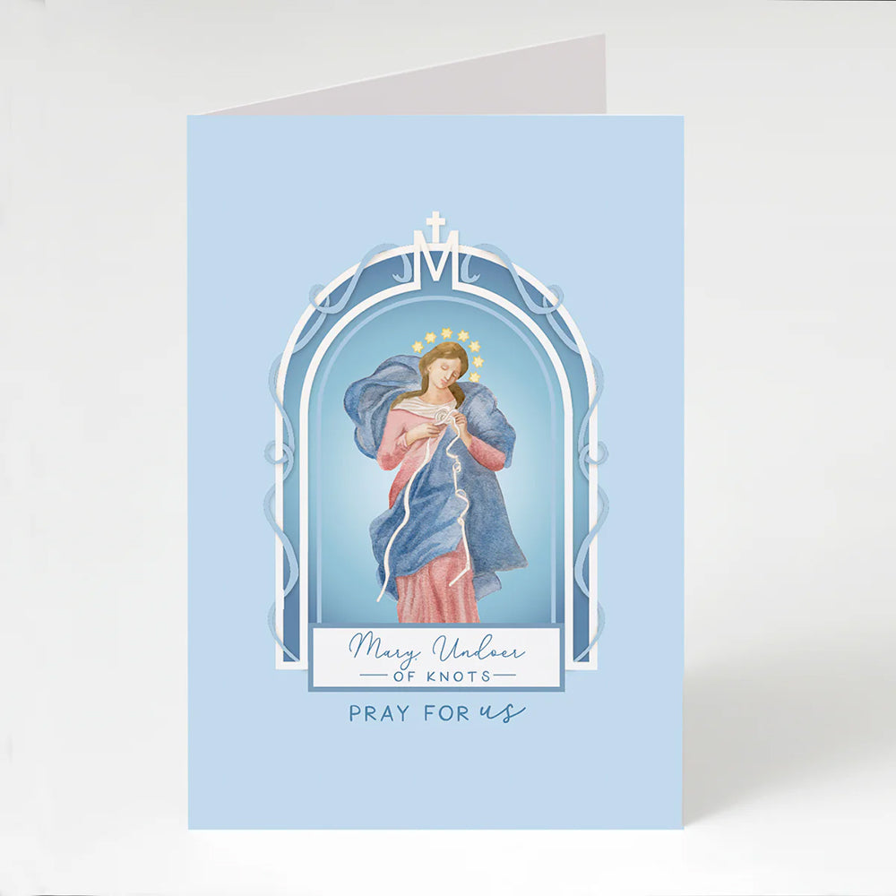 Mary Undoer of Knots Folded Prayer Card
