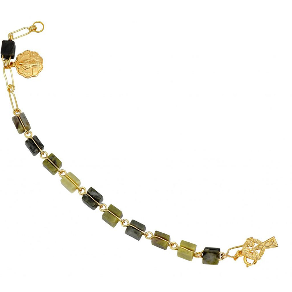 Connemara Marble & Gold Rosary Bracelet
