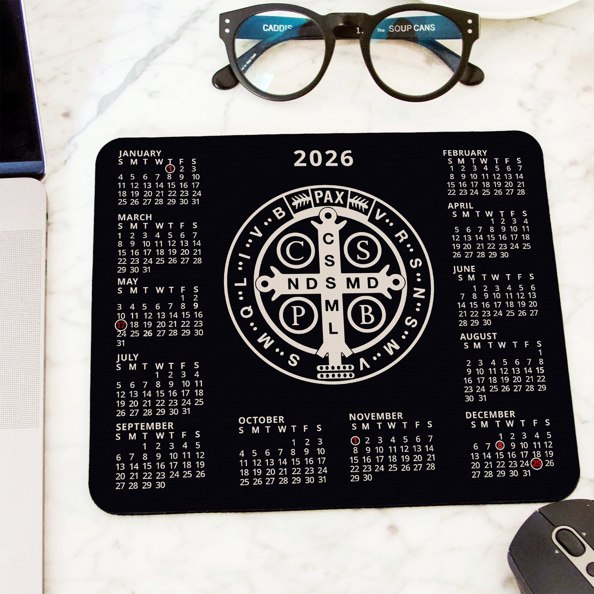 Saint Benedict Medal 2025 Calendar Mousepad