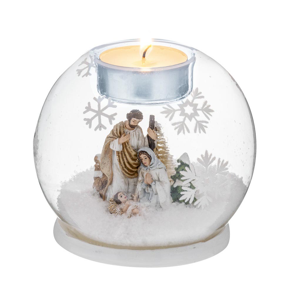 Nativity Montage Tea Light Holder - 4"