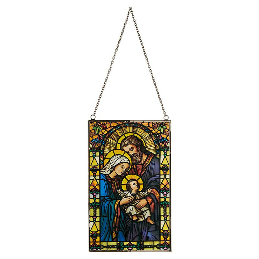 Holy Family Stained Glass Panel - 8" x 5"
