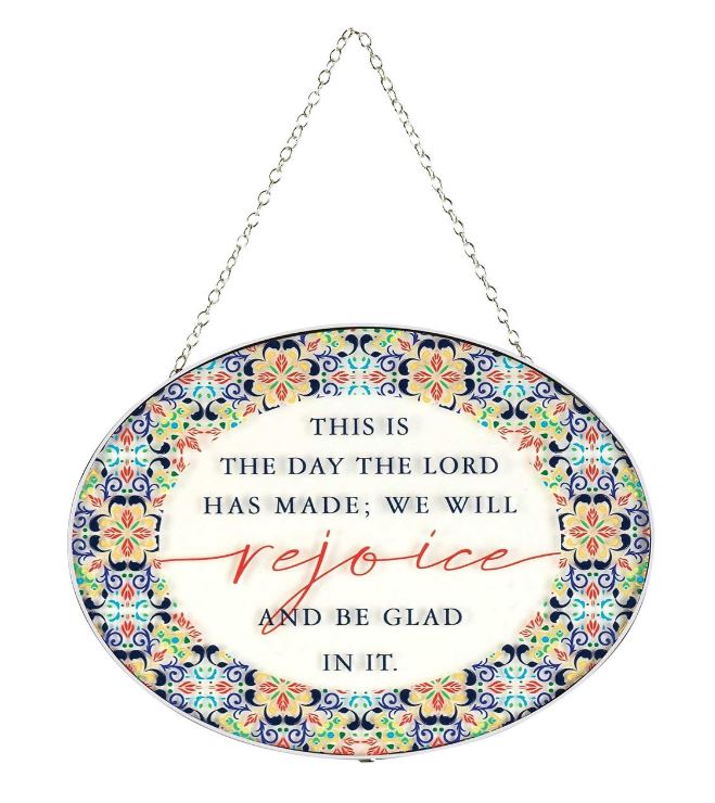 This Is The Day Oval Sun Catcher