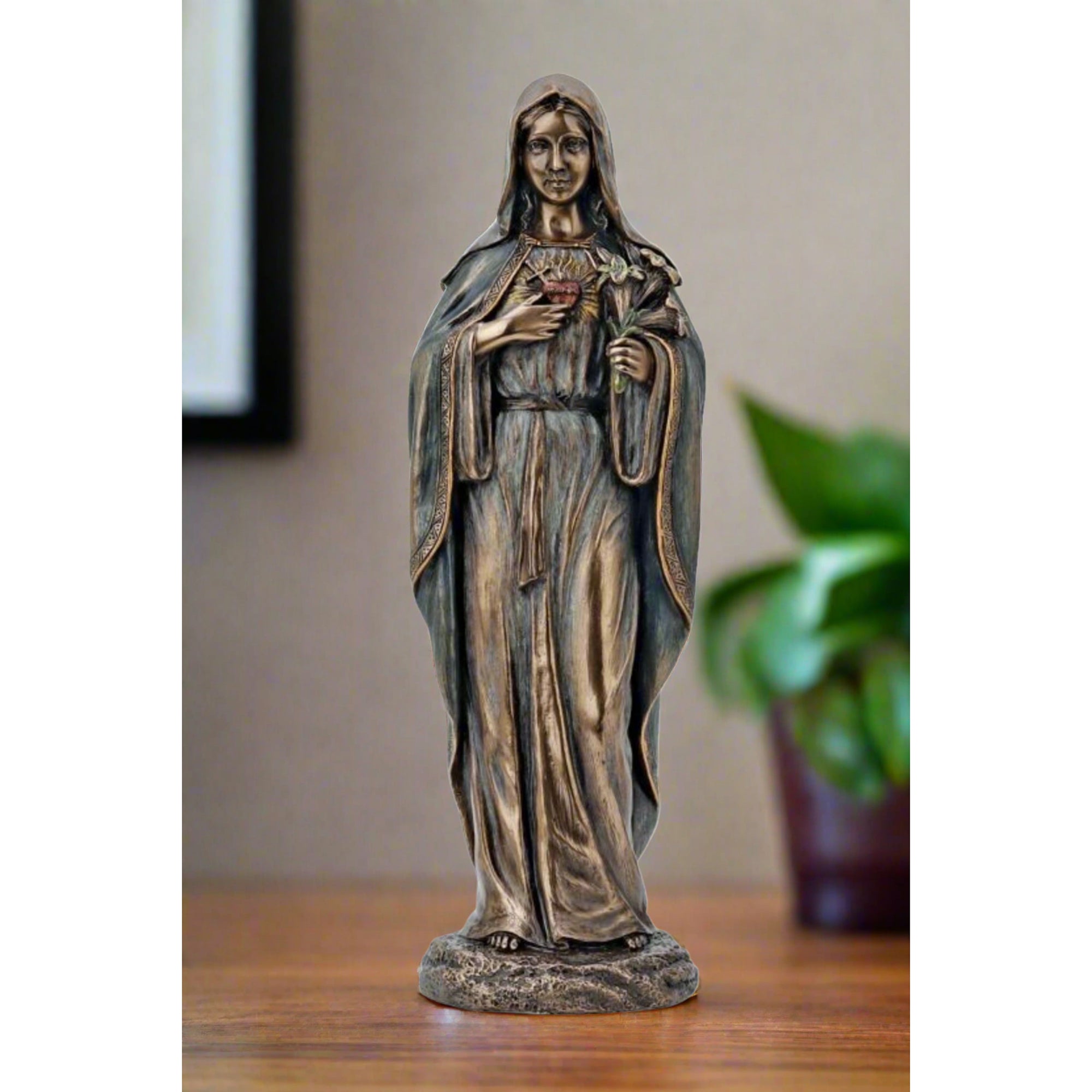 Bronzed Immaculate Heart of Mary - 8"