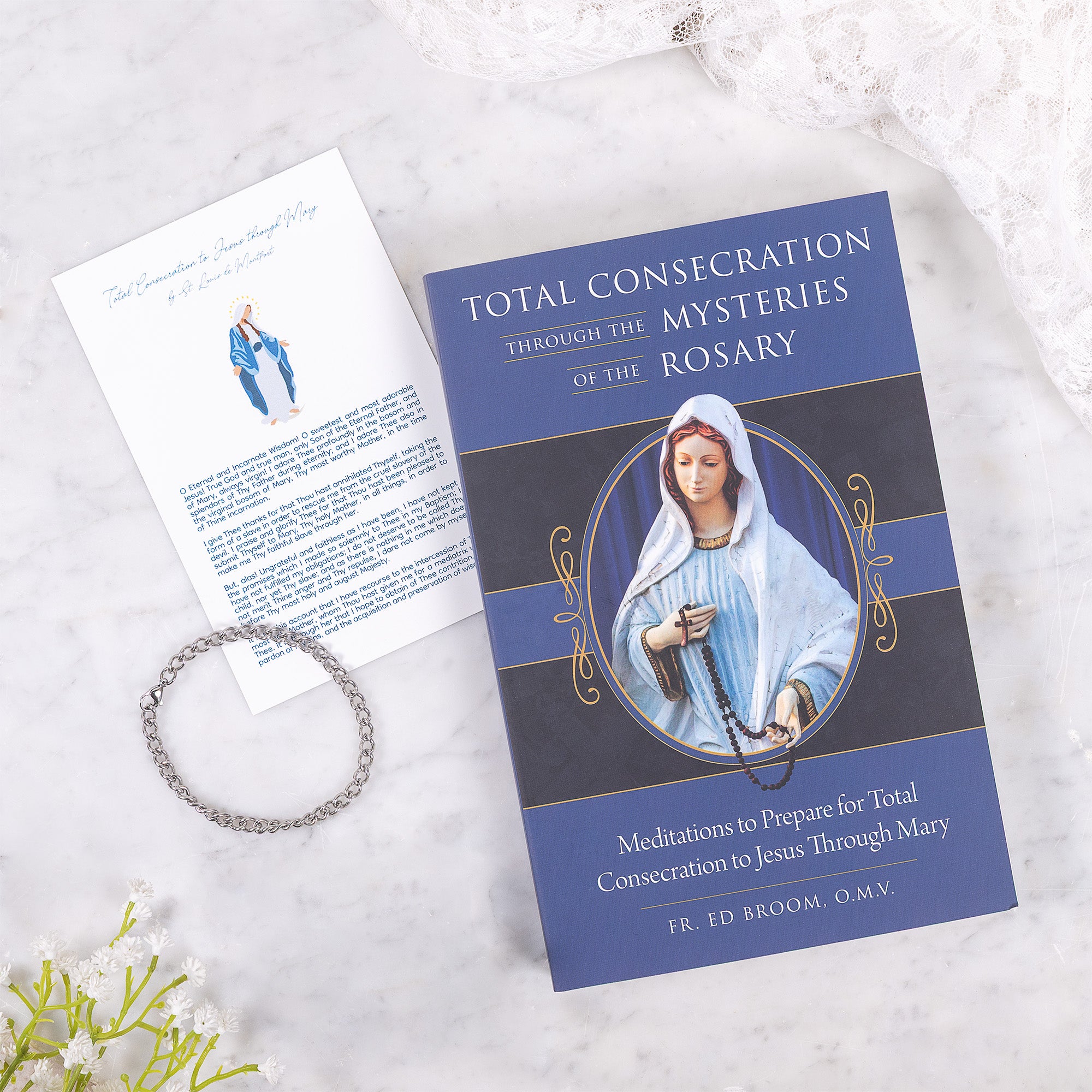 Marian Consecration Gift Set – Total Consecration Book, Prayer Card & Stainless Steel Bracelet
