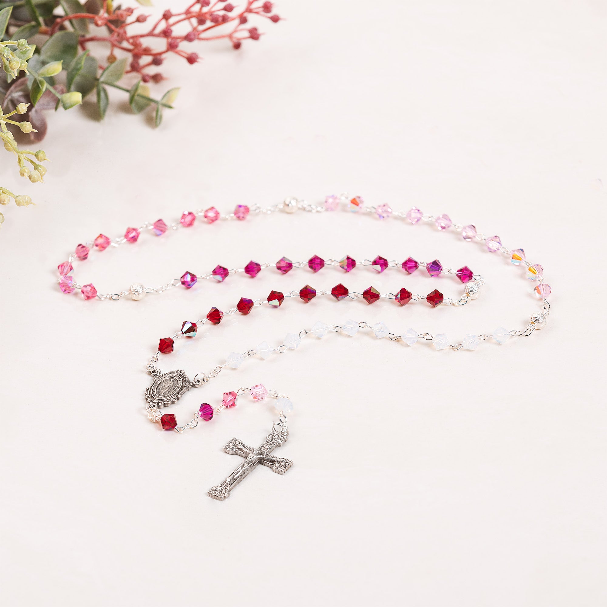 Pink Ombre Italian Rosary