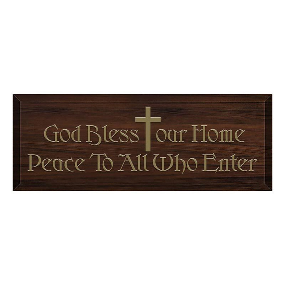 God Bless Our Home Wooden Plaque - 11.25"