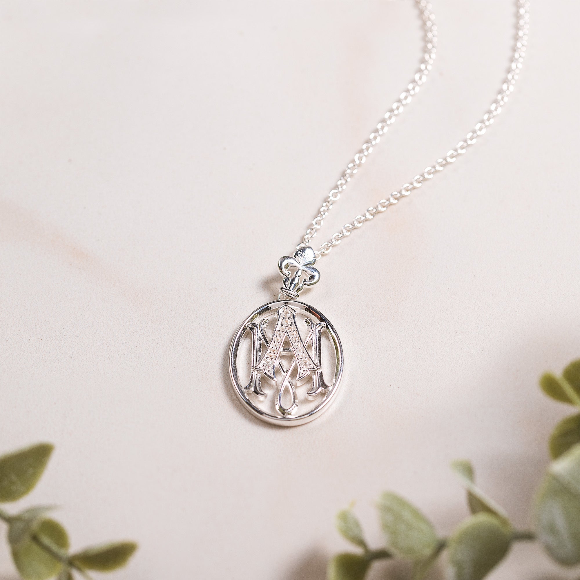 Sterling Silver Ave Maria Fleur-de-Lis Necklace