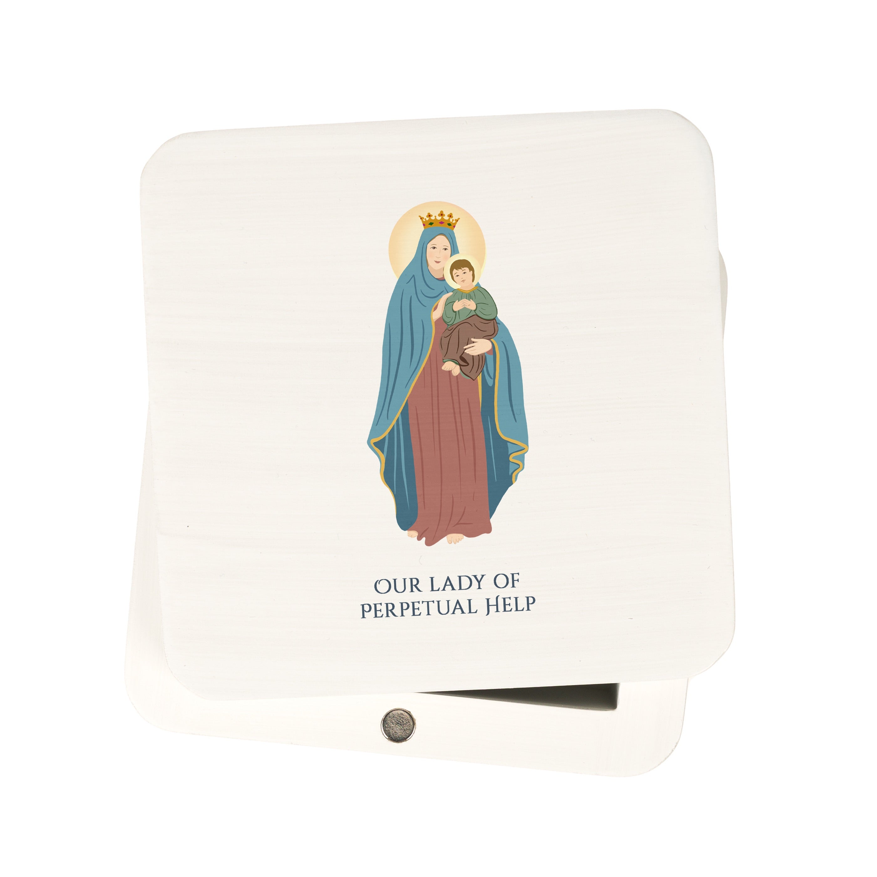 Our Lady of Perpetual Help White Magnetic box
