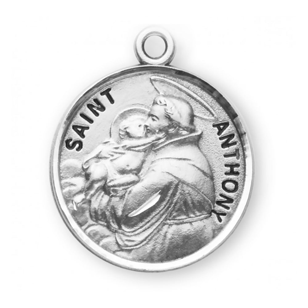 Petite Sterling Round St. Anthony Medal Necklace