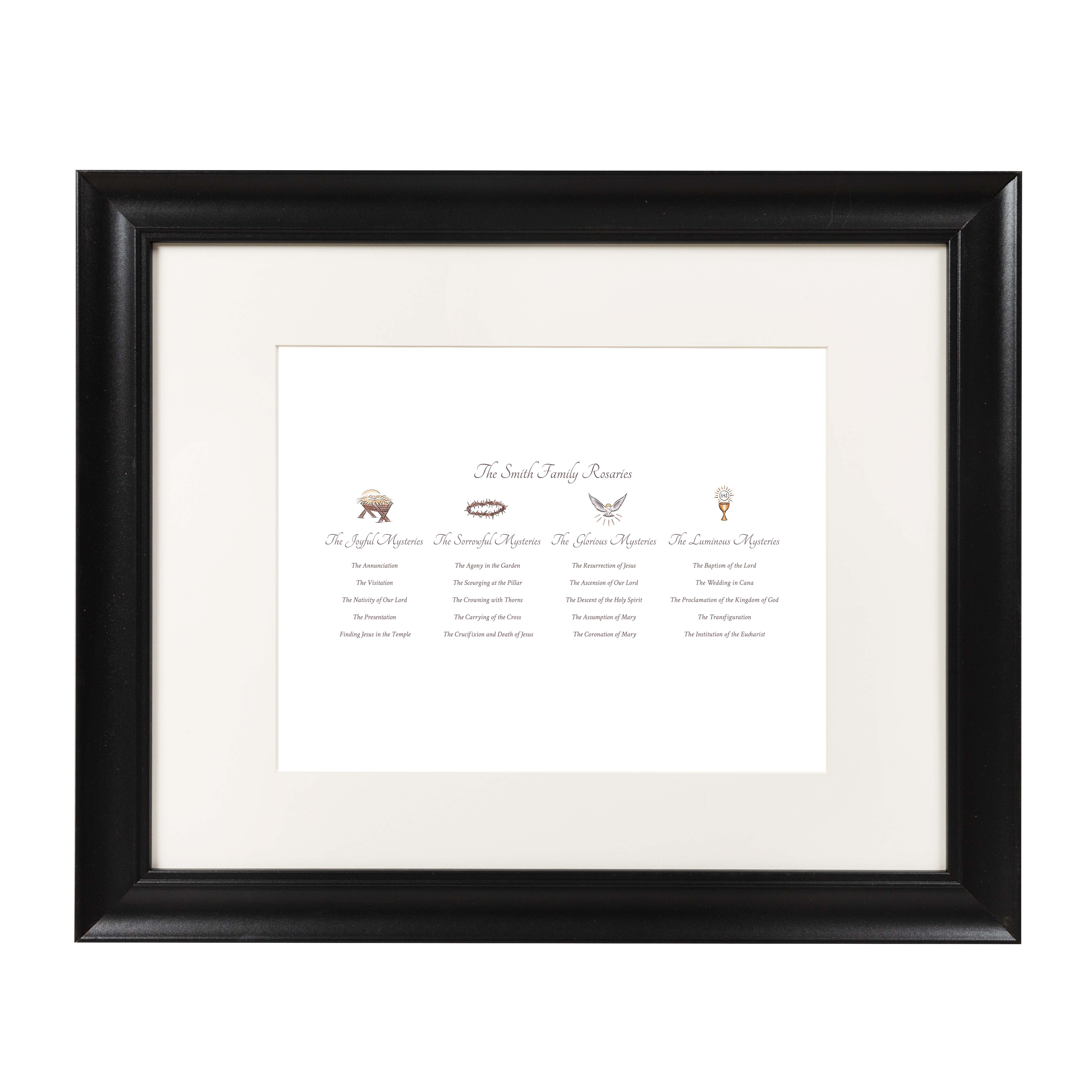 Mysteries of the Rosary Framed Print - 16x20