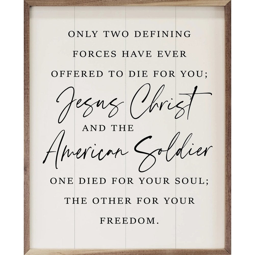 Offering Their Lives - Jesus & the American Soldier Framed Art