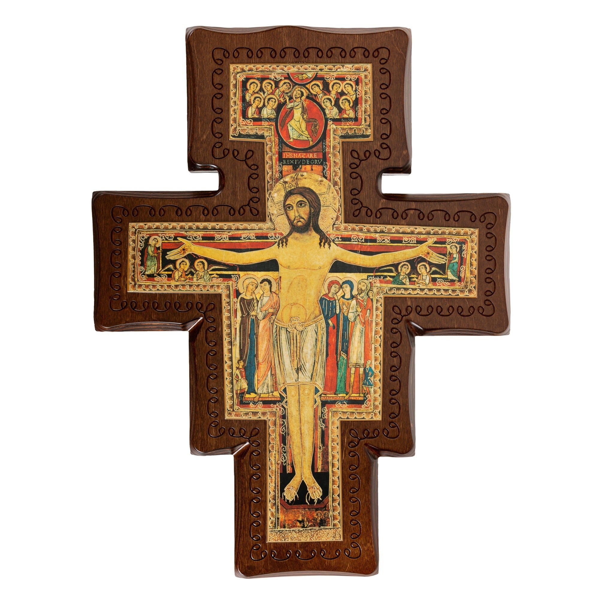 San Damiano Crucifix Dark Wood - 18"