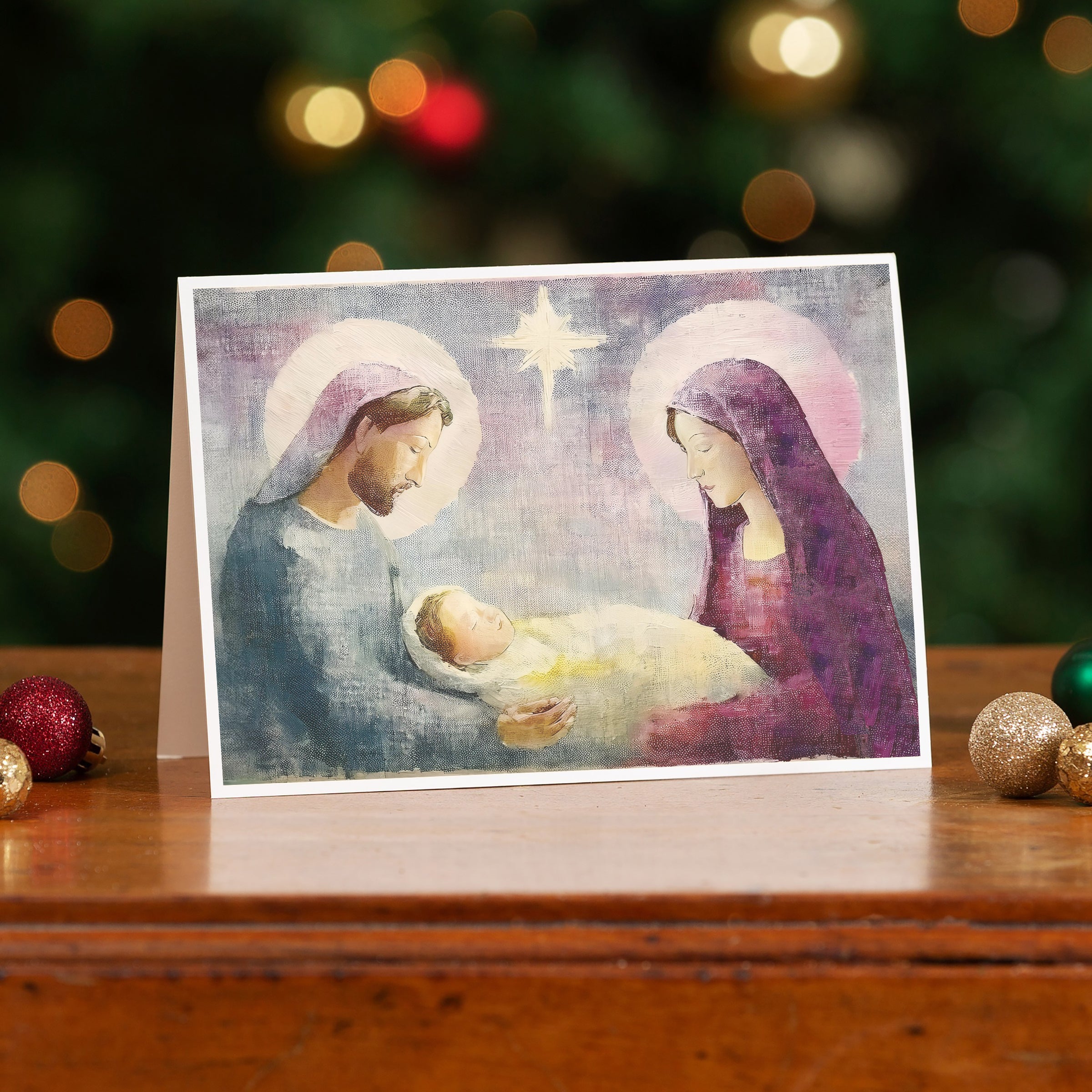 Holy Family Oil on Canvas Christmas Cards - Set of 20
