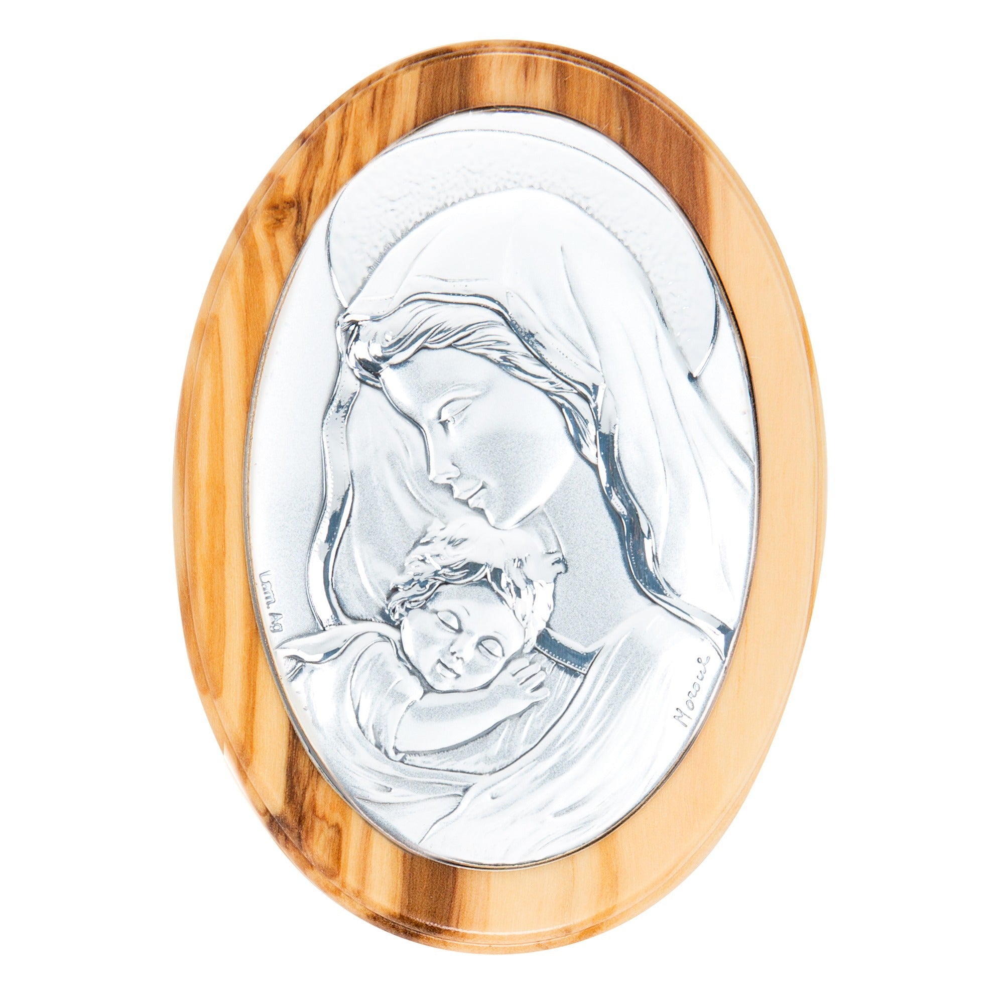 Madonna & Child Magnet Top Wood Rosary Box