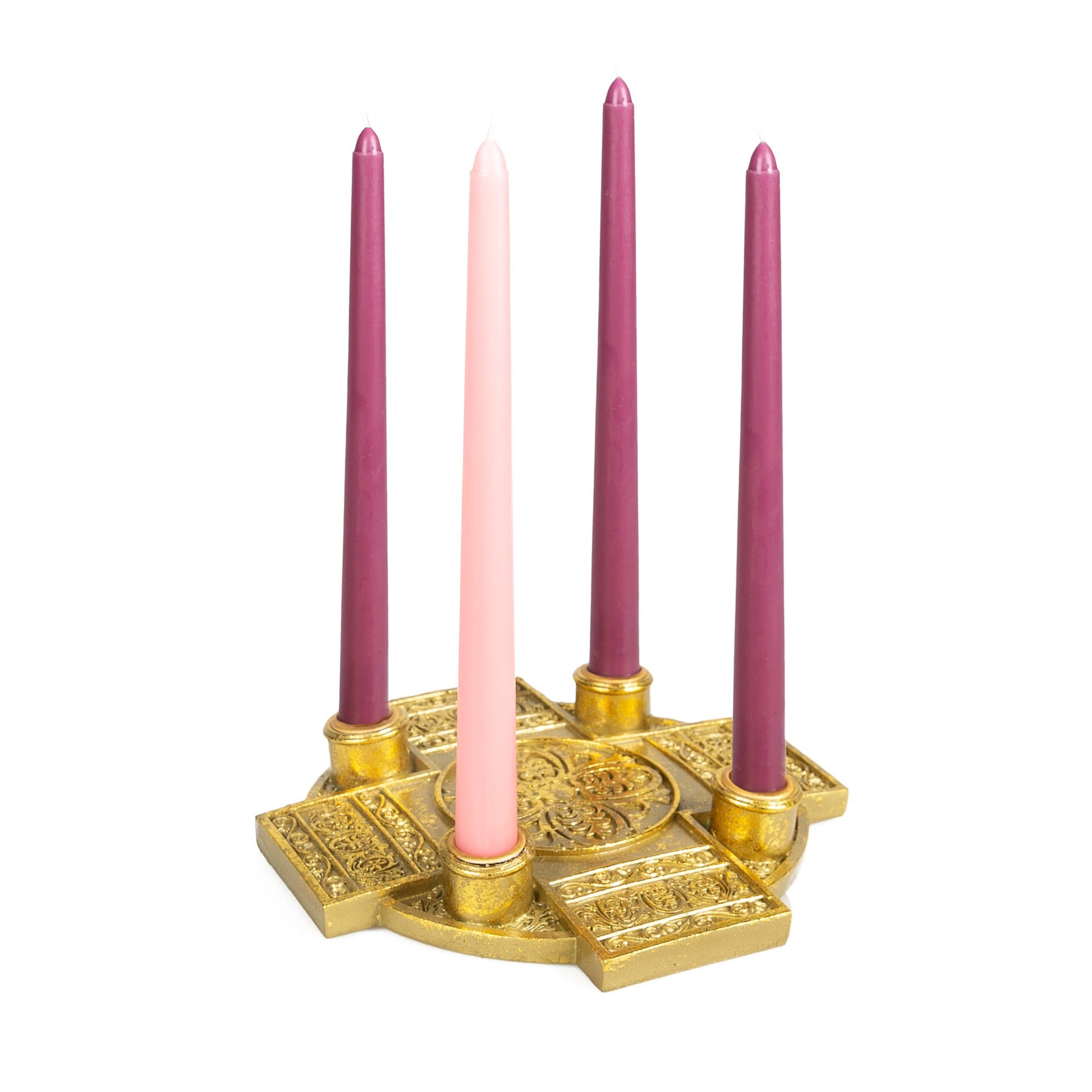 Gold Cross Advent Candleholder