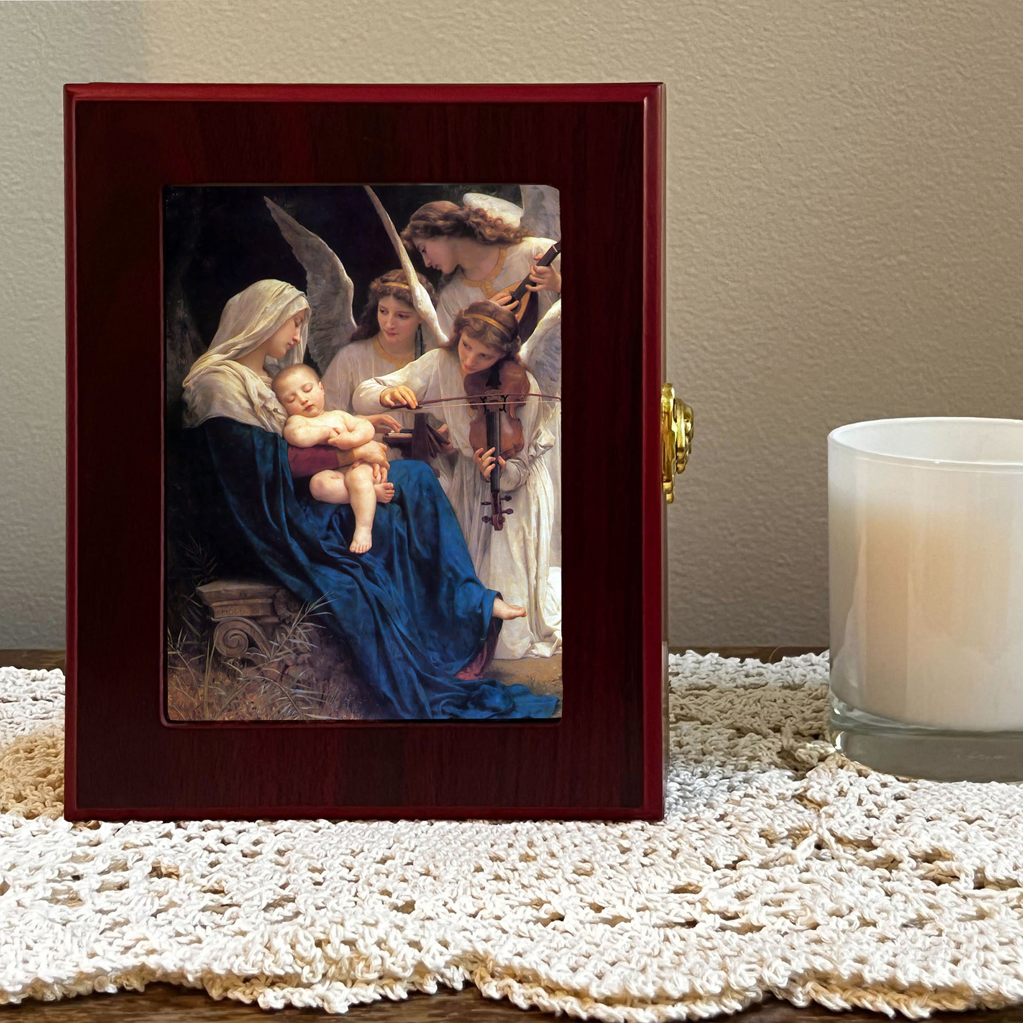 Song of Angels Cherry Rosary Keepsake Box
