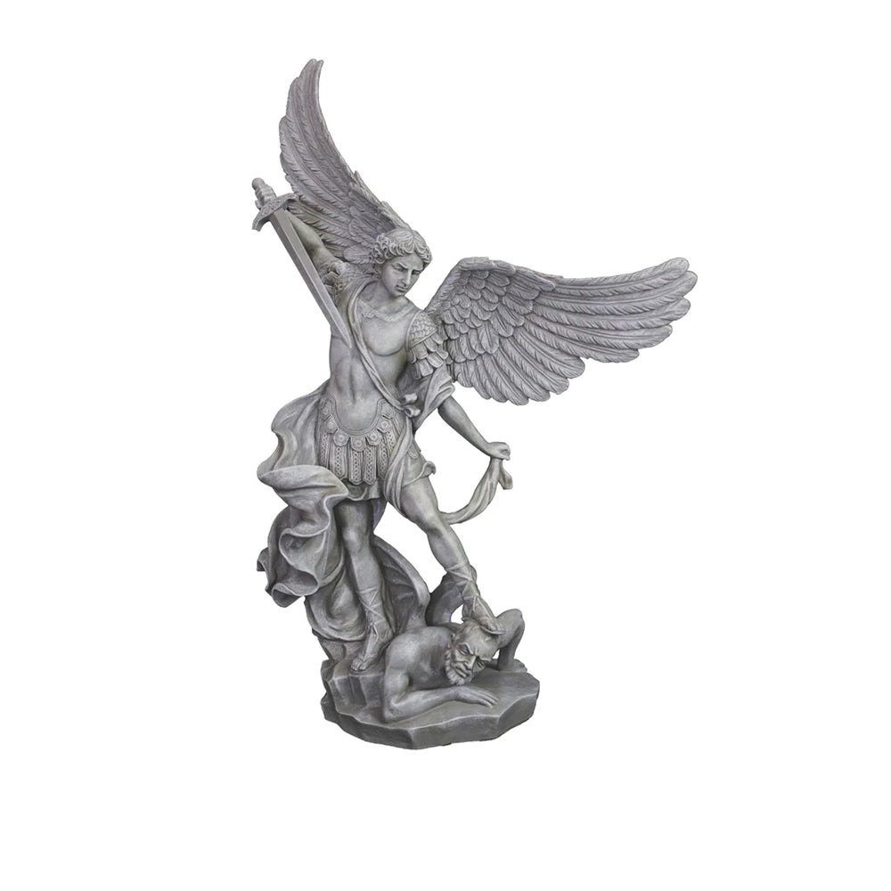 St. Michael Stone Finish Statue - 14.5"