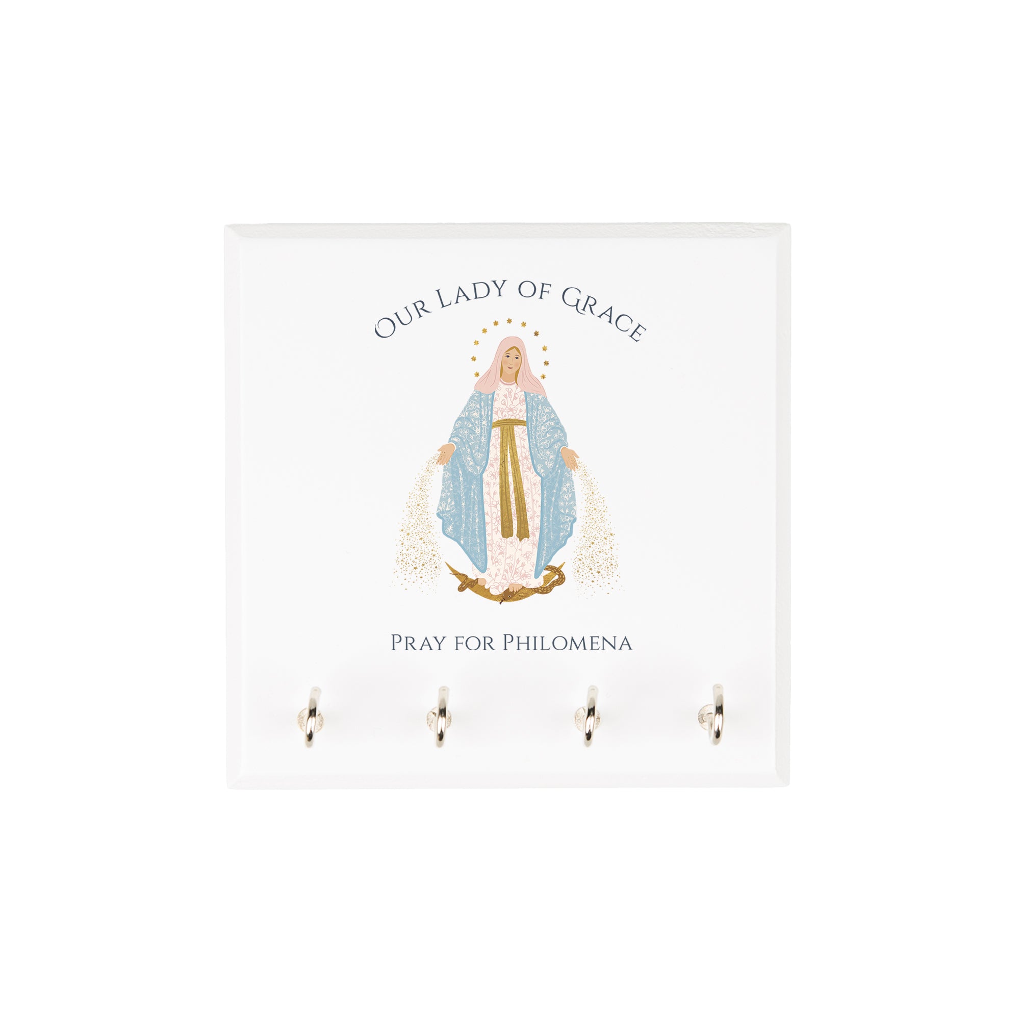 Personalized Our Lady of Grace Rosary Rack