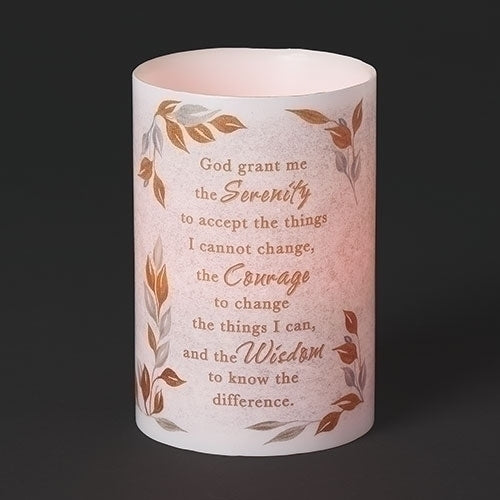 Serenity Prayer LED Pillar Candle - 6"
