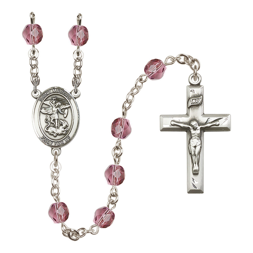St. Michael the Archangel Crystal Birthstone Rosary - Multiple Birthst